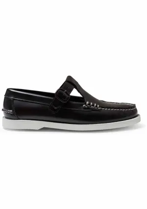Alber T-Bar Nautic Loafer Black/White