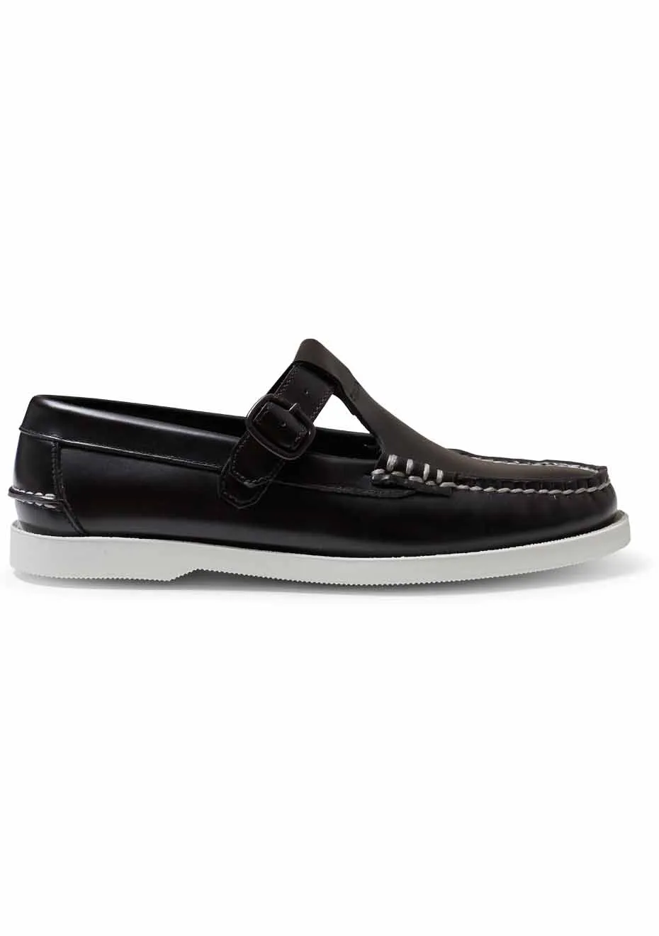 Alber T-Bar Nautic Loafer Black/White