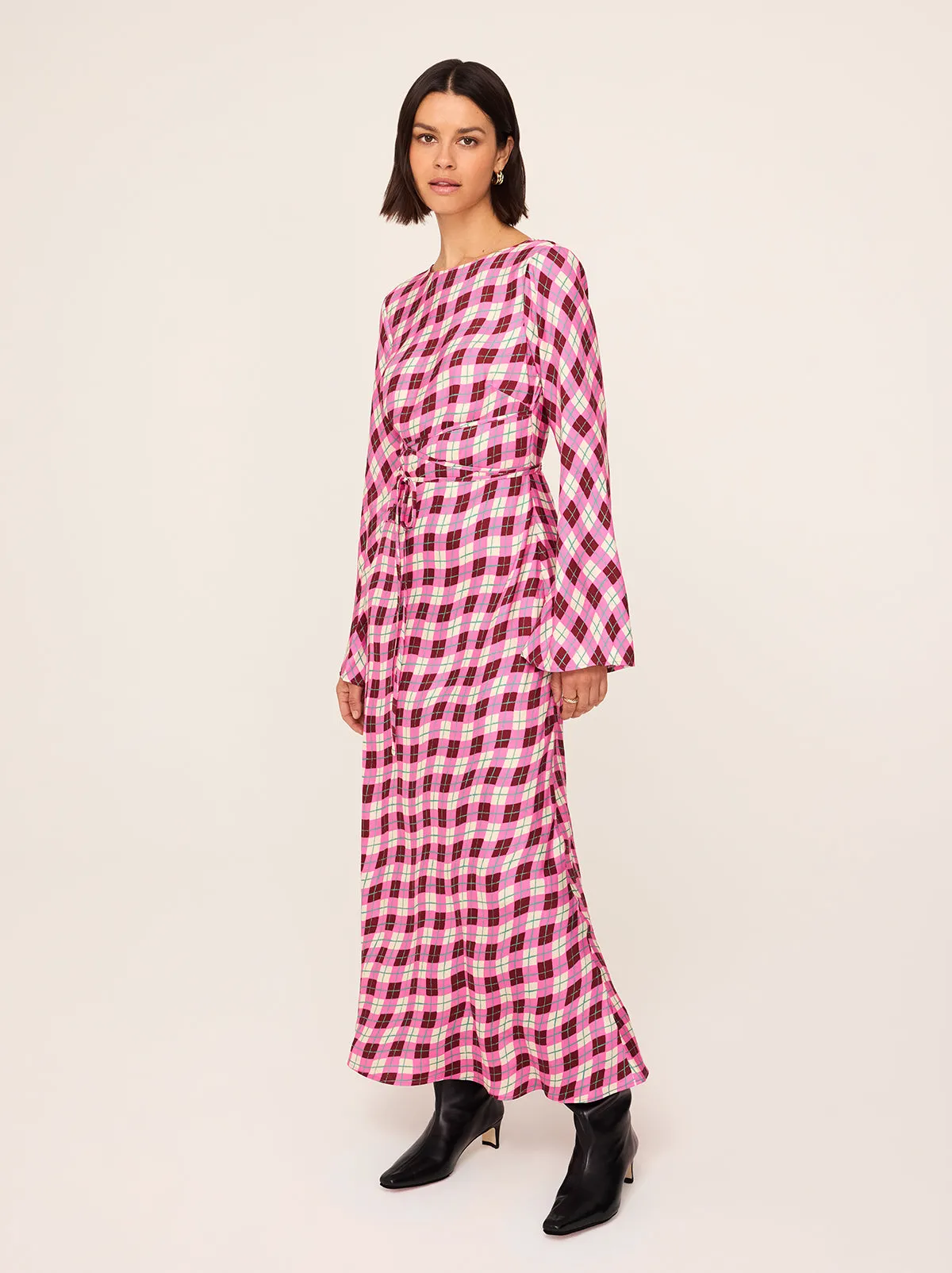 Alexa Pink Argyle Print Dress