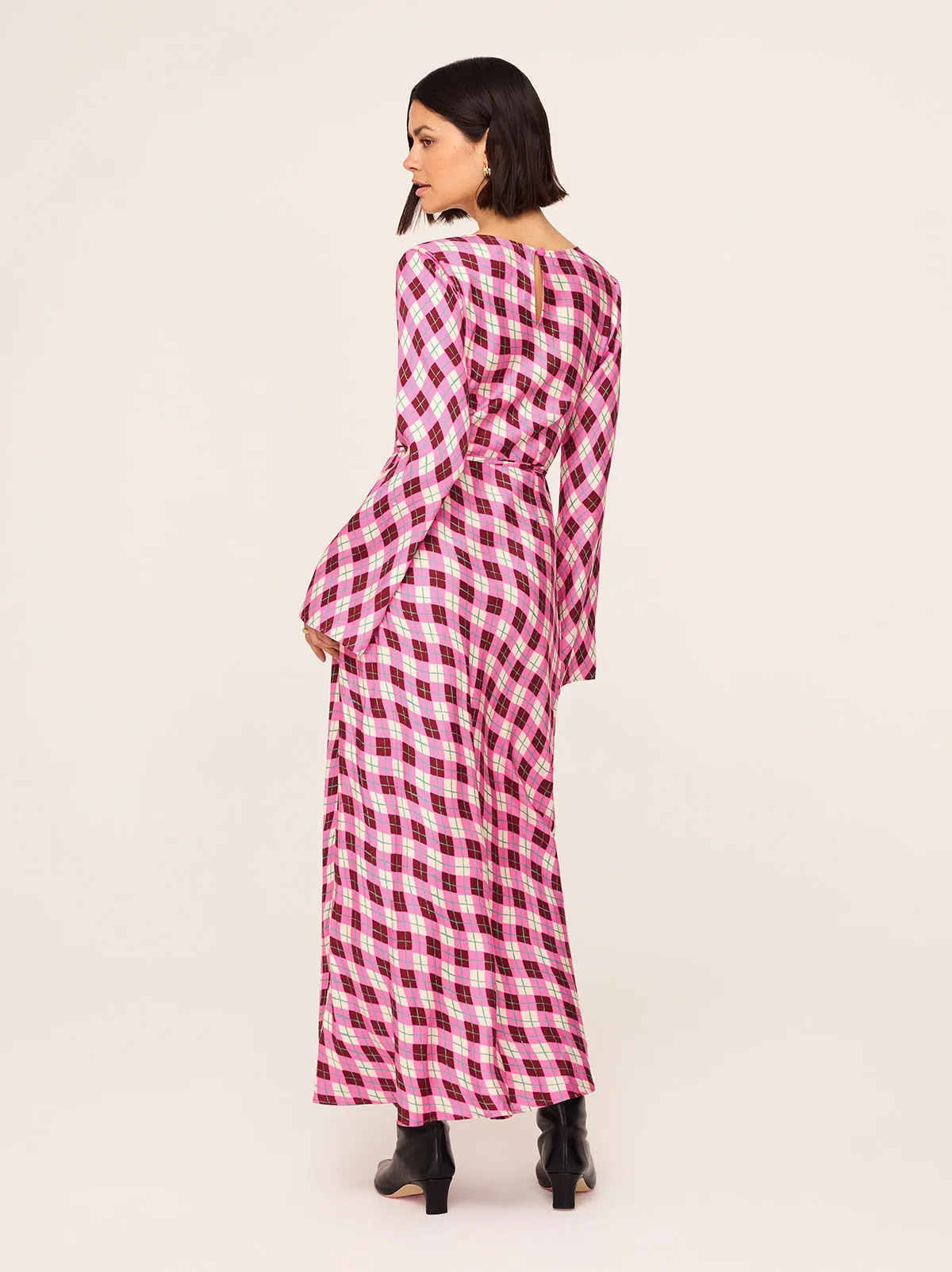 Alexa Pink Argyle Print Dress