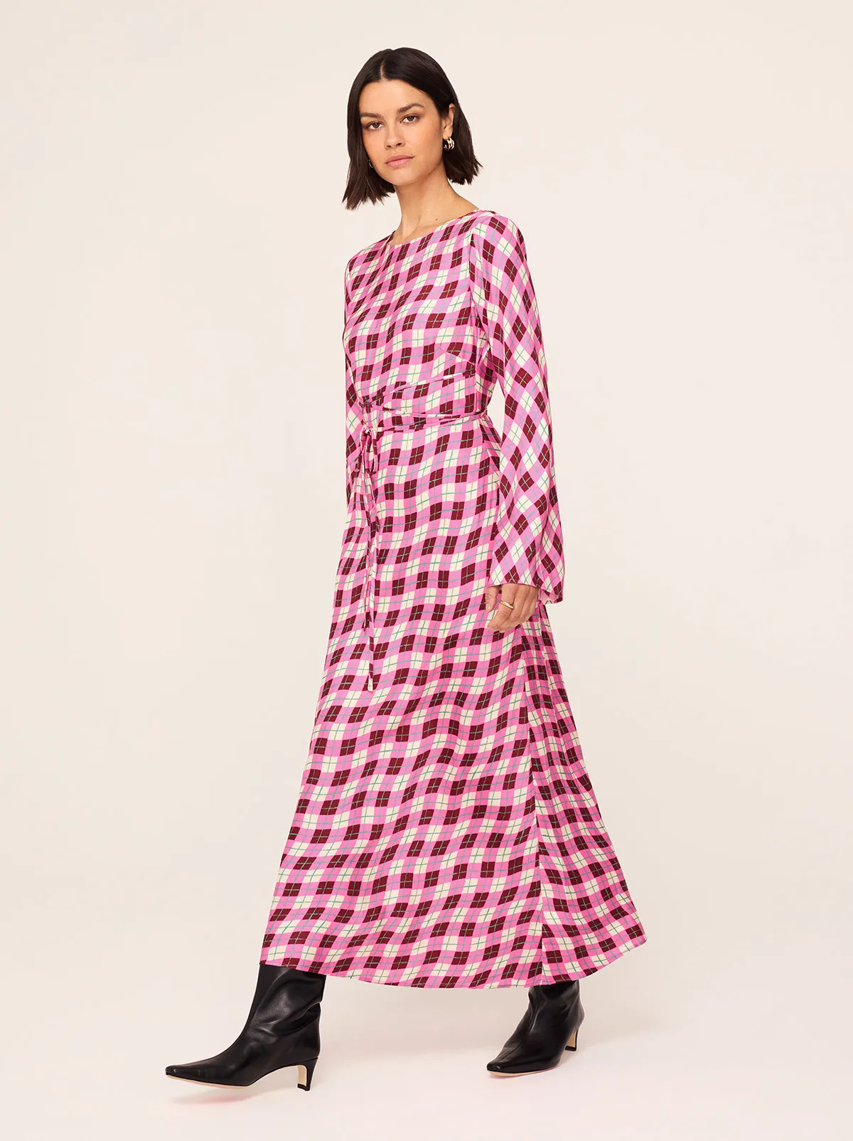 Alexa Pink Argyle Print Dress