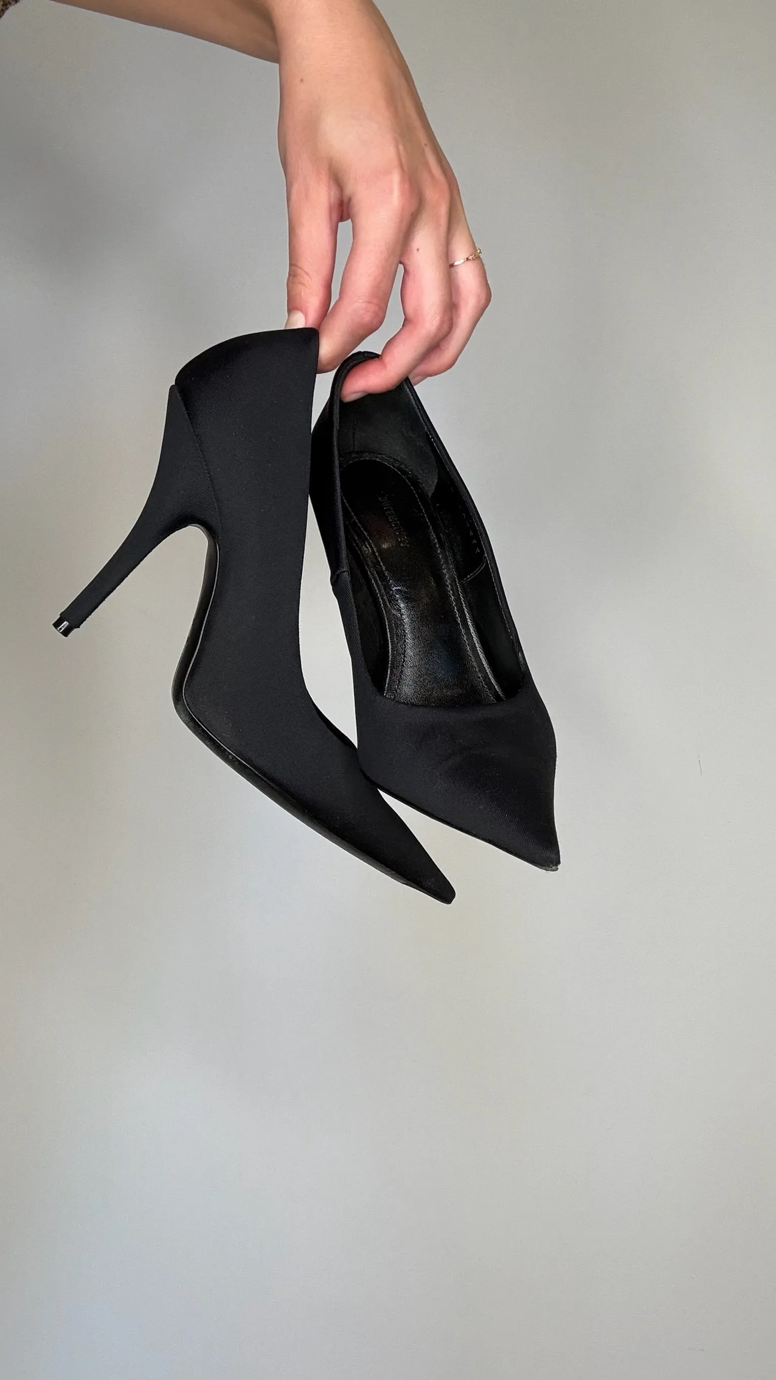 Black Satin Heels - 5
