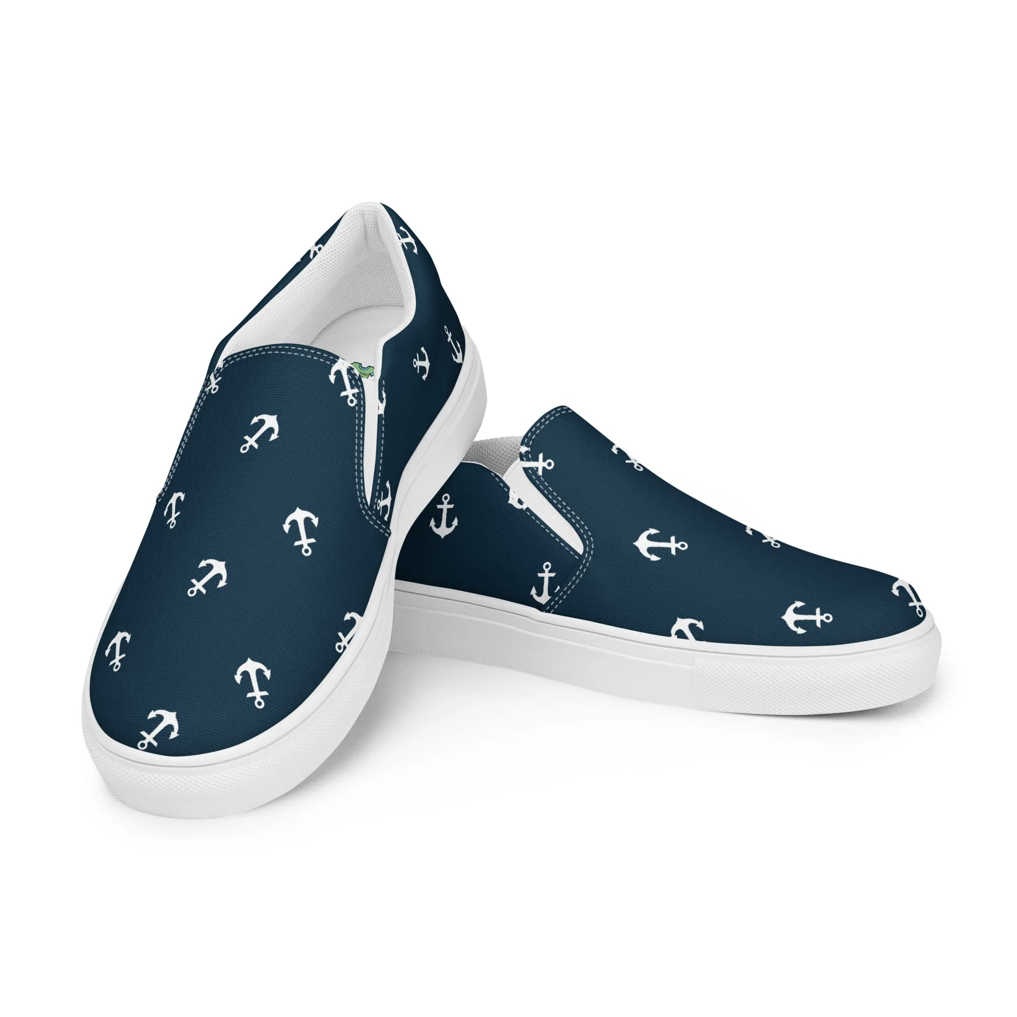 Blue Nautical Themed Women’s slip-on canvas shoes