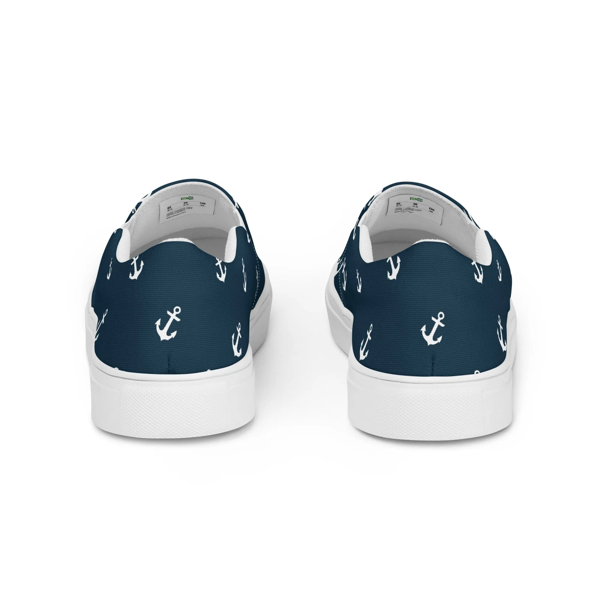Blue Nautical Themed Women’s slip-on canvas shoes