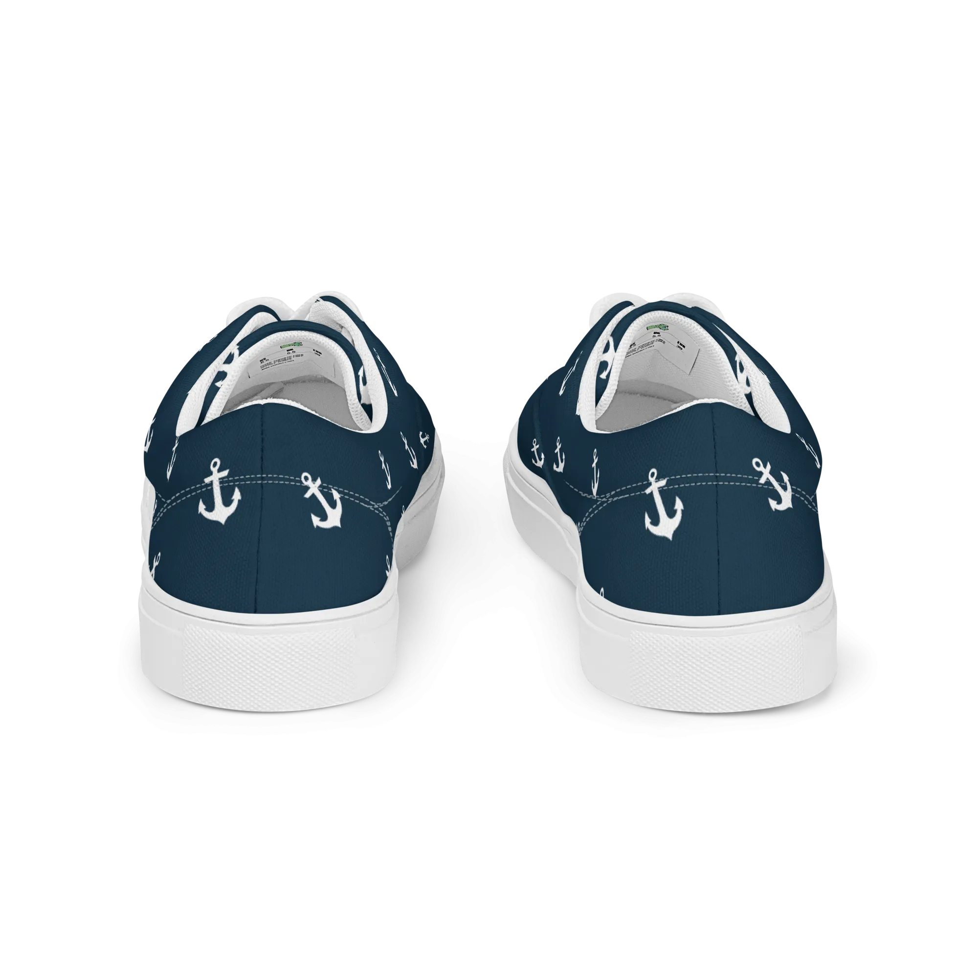 Blue With Nautical Anchors Women’s lace-up canvas shoes