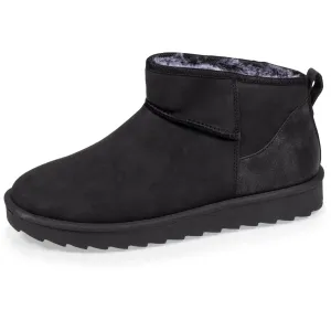 Bottines basses Femme imitation fourrure Noir