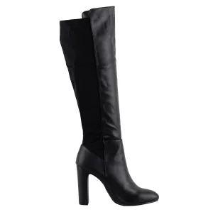Brandy - Knee High Boots, Suede Material with Stretch Back, Stylish Winter Footwear, Comfortable & Chic for Casual or Dressy Outfits