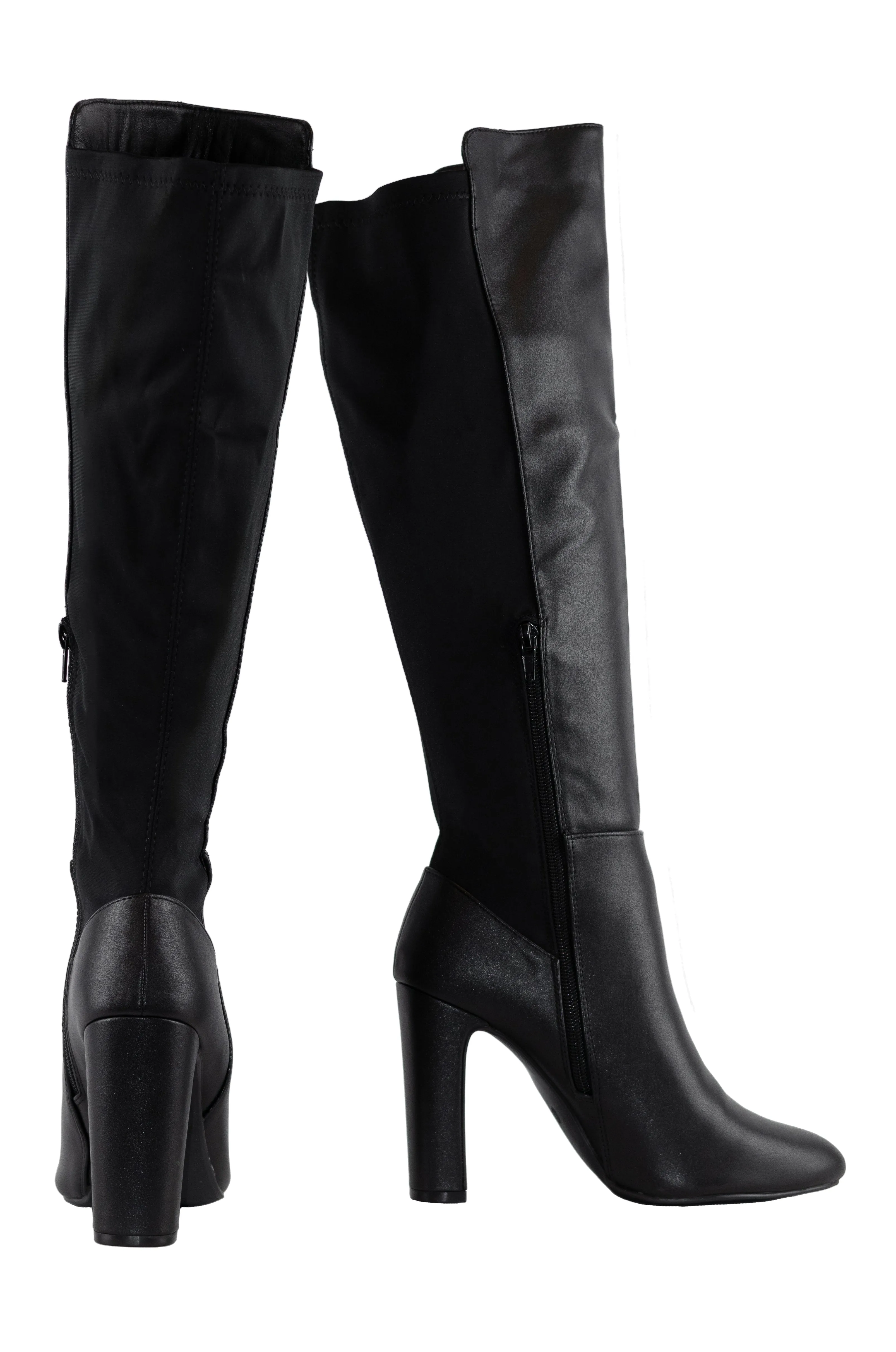 Brandy - Knee High Boots, Suede Material with Stretch Back, Stylish Winter Footwear, Comfortable & Chic for Casual or Dressy Outfits