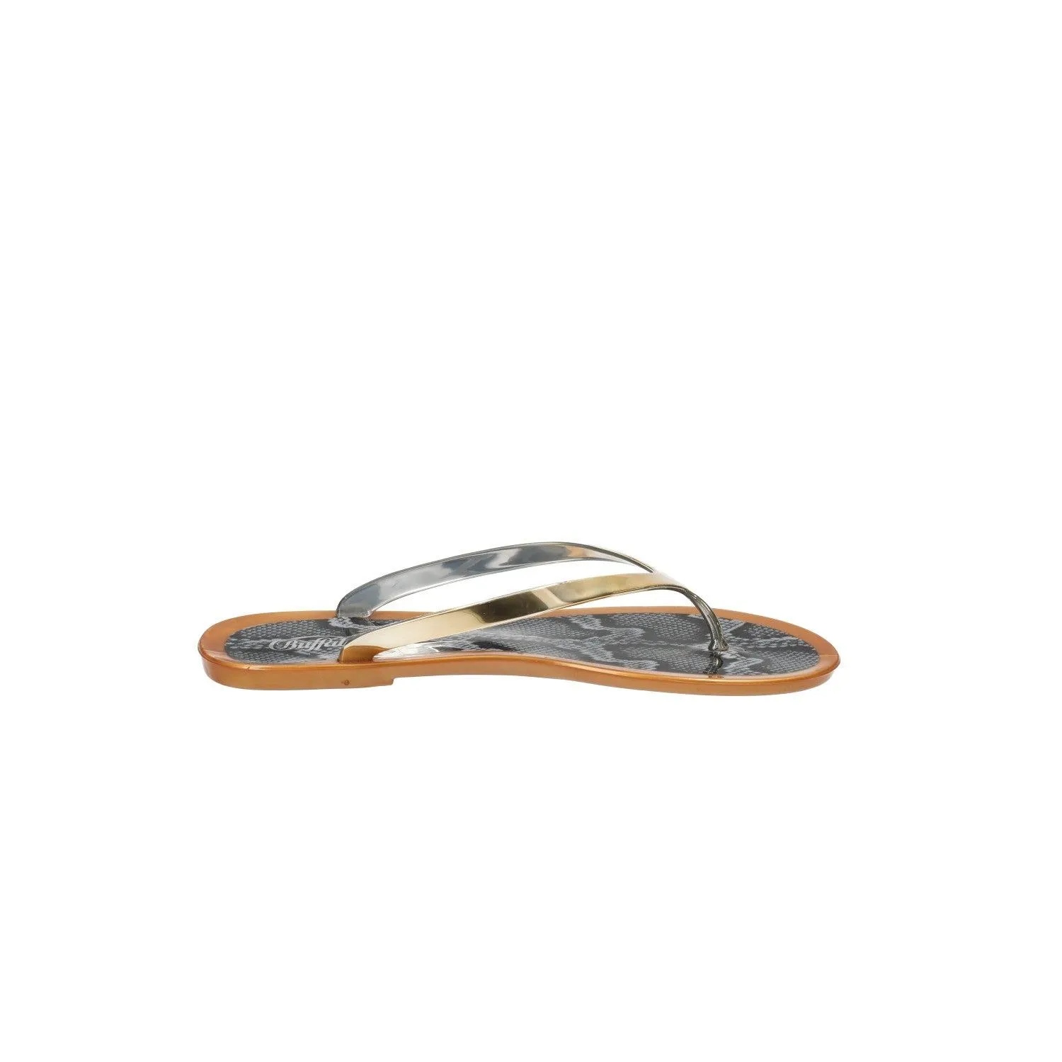 Buffalo Flip Flops Pvc Gold Colour For Women