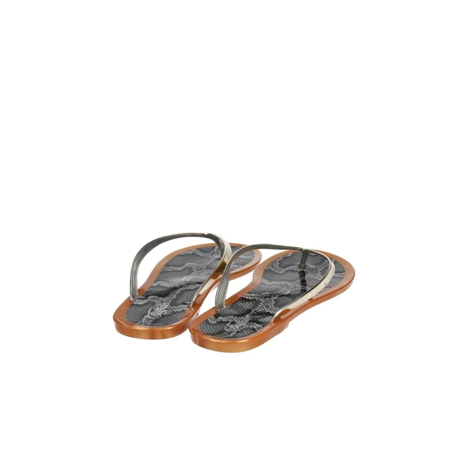 Buffalo Flip Flops Pvc Gold Colour For Women