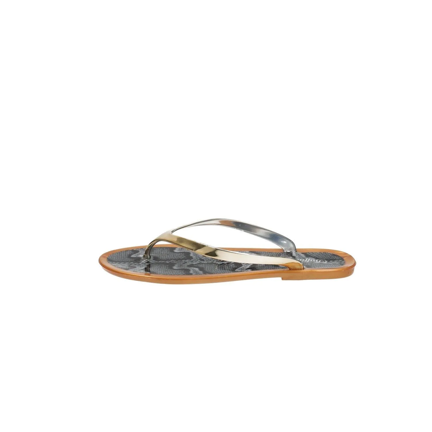 Buffalo Flip Flops Pvc Gold Colour For Women