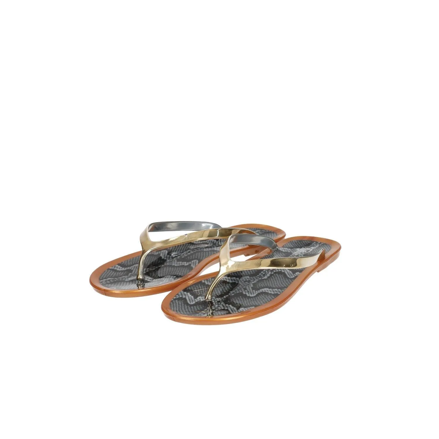 Buffalo Flip Flops Pvc Gold Colour For Women