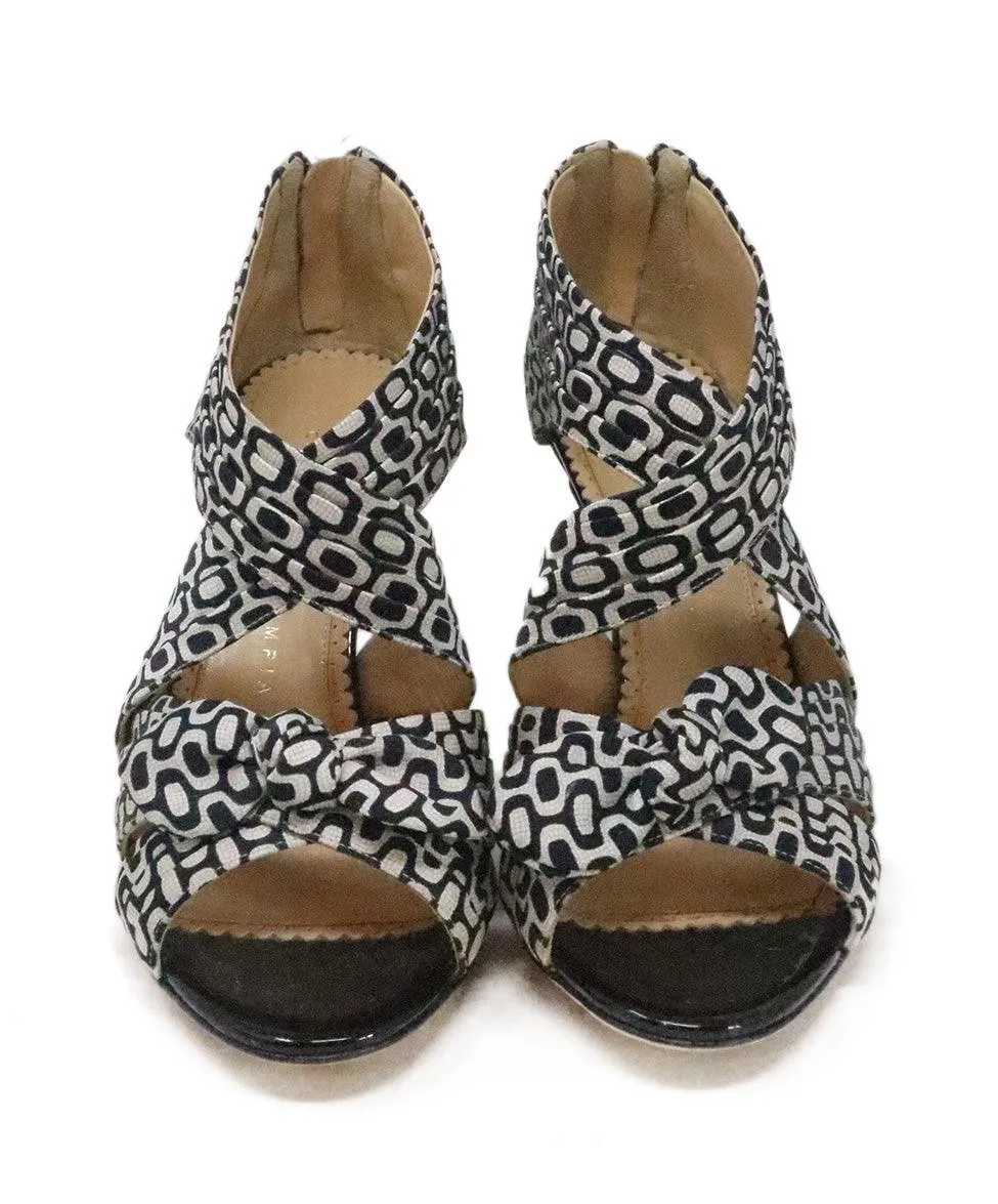 Charlotte Olympia Black & White Silk Heels sz 8