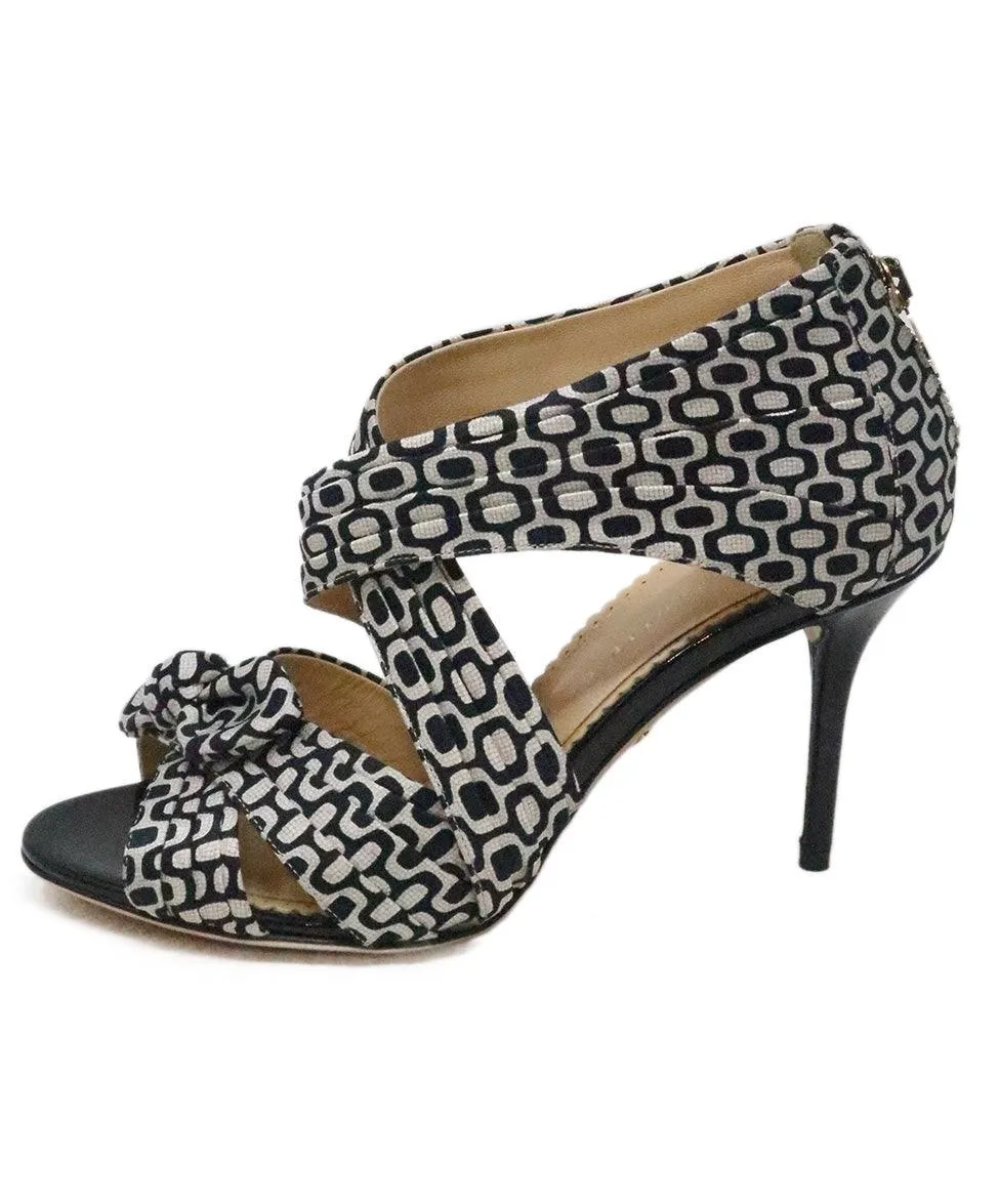 Charlotte Olympia Black & White Silk Heels sz 8