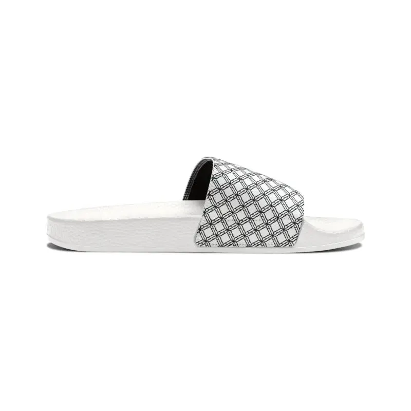 Chill in Style White Checkered Pattern Sandals