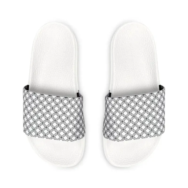 Chill in Style White Checkered Pattern Sandals