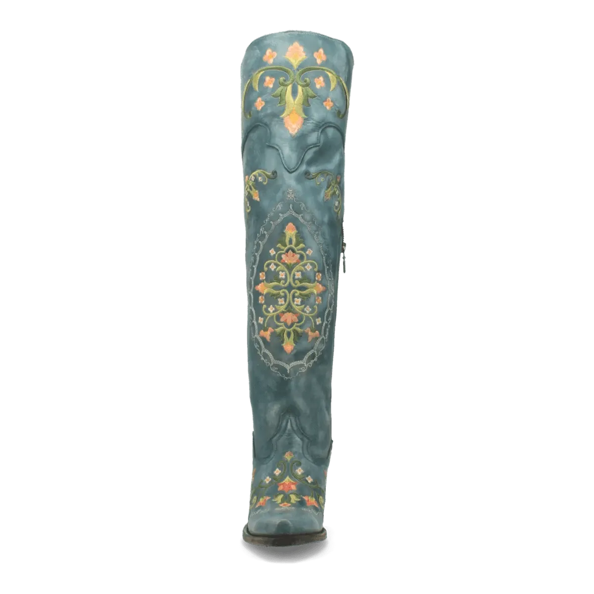 Dan Post Women's Flower Child Snip Toe Leather Tall Boots - Turquoise DP3271