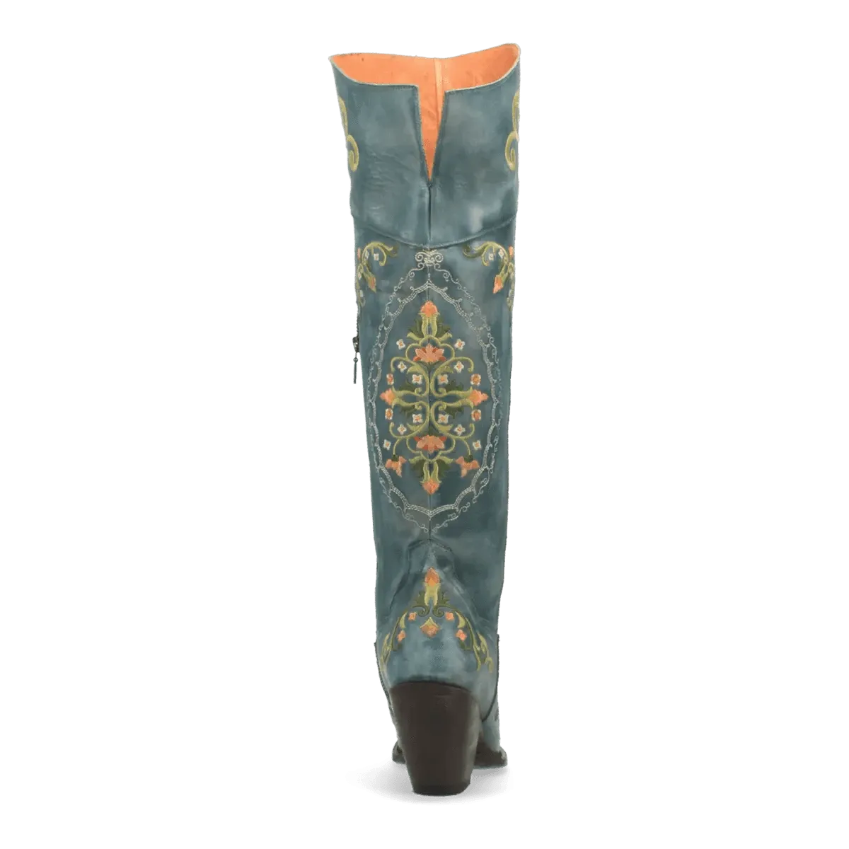 Dan Post Women's Flower Child Snip Toe Leather Tall Boots - Turquoise DP3271