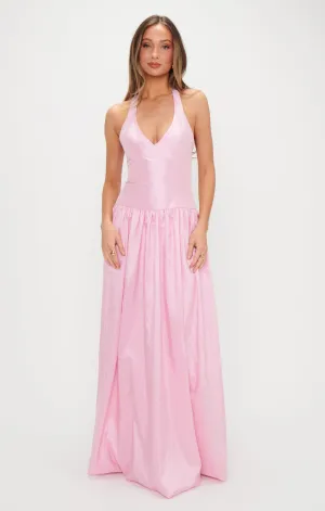 Eliza Maxi Dress ~ Light Pink Light Taffeta