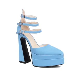 Foster Light Blue Platform Heels