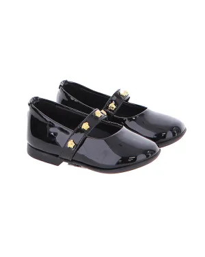 Girls Black Patent Leather Ballerinas
