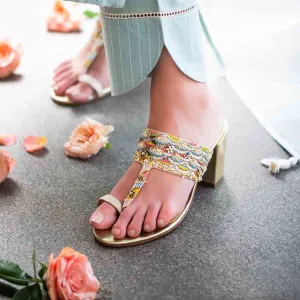 Gold Struck - Kolha Block Heels : Limited edition