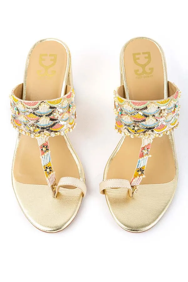 Gold Struck - Kolha Block Heels : Limited edition