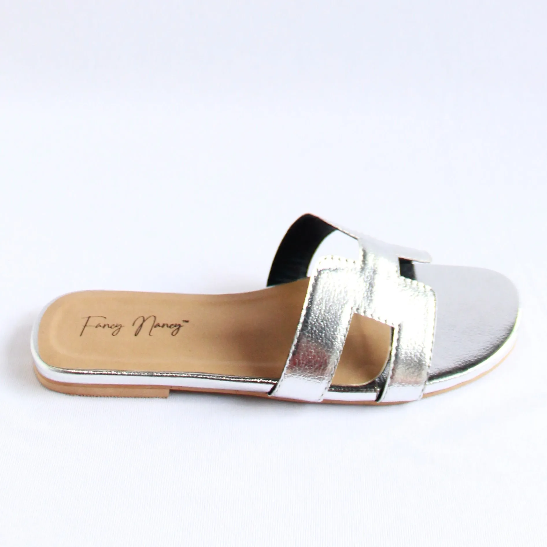 H Style Flats - Silver