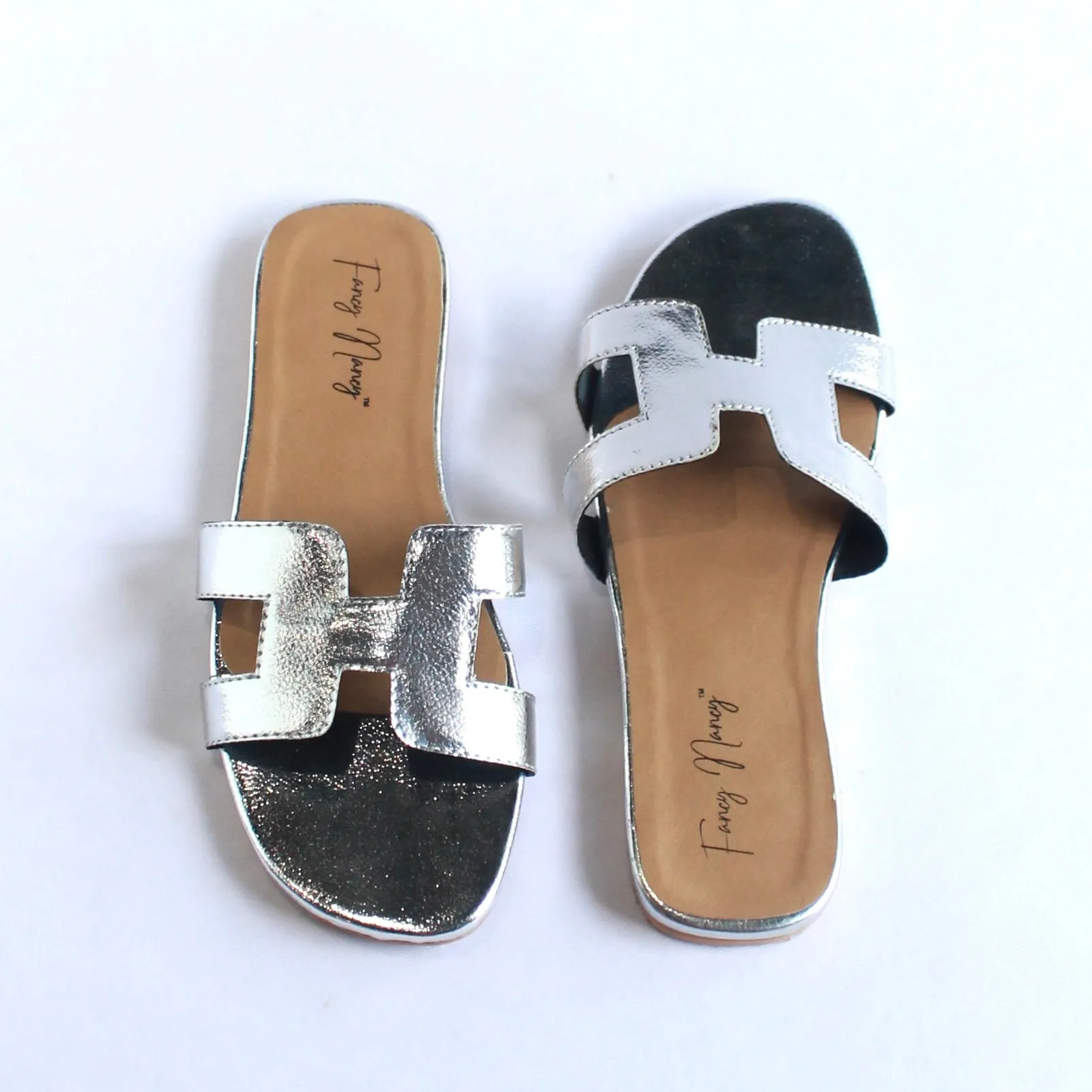 H Style Flats - Silver