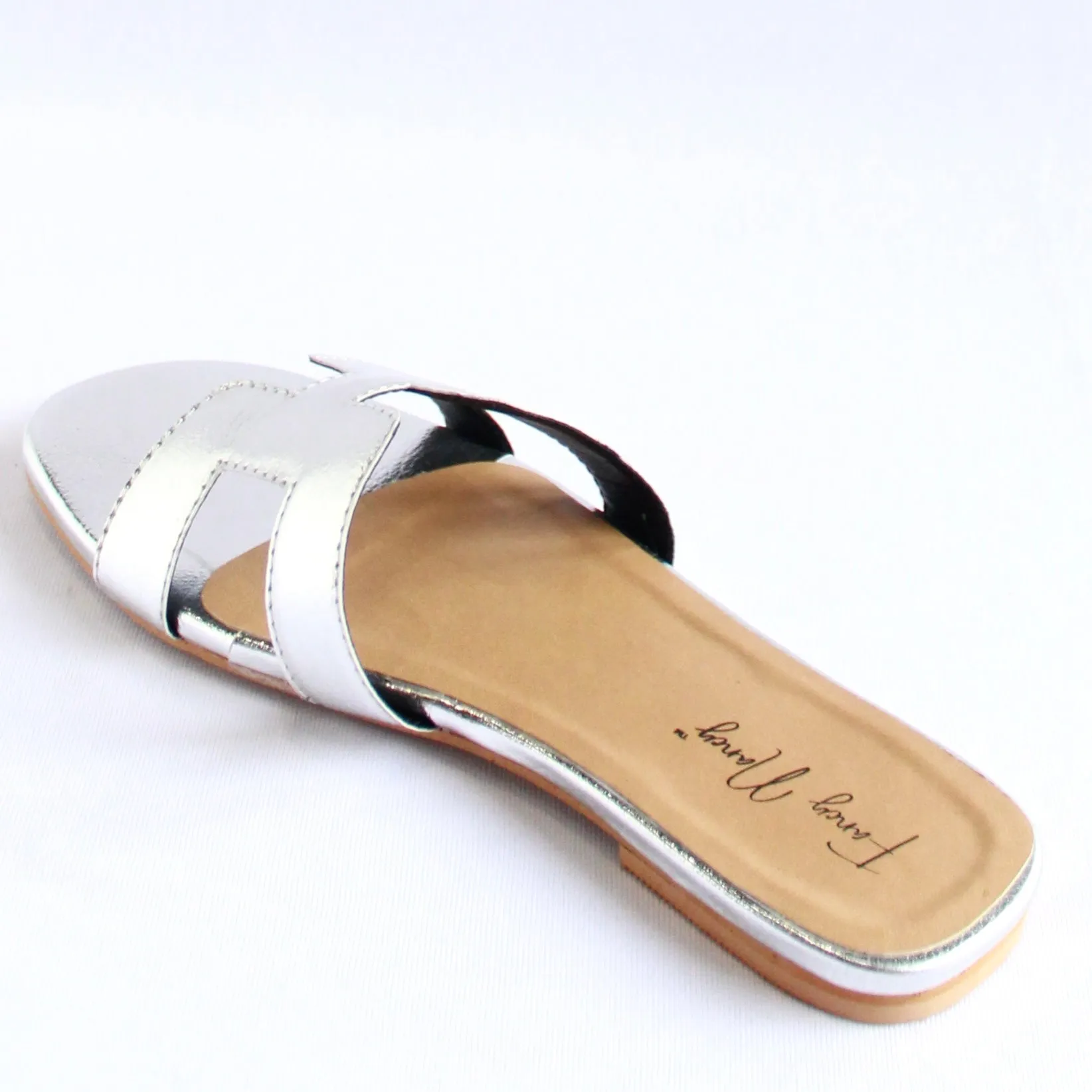 H Style Flats - Silver