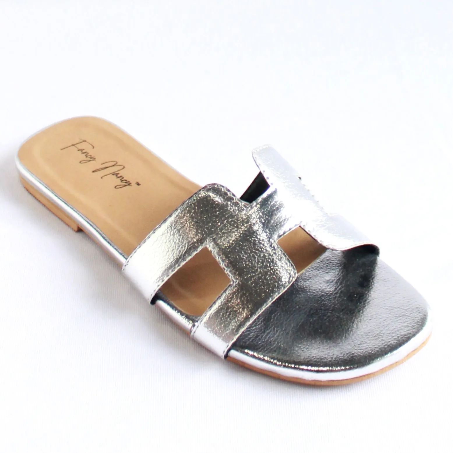 H Style Flats - Silver