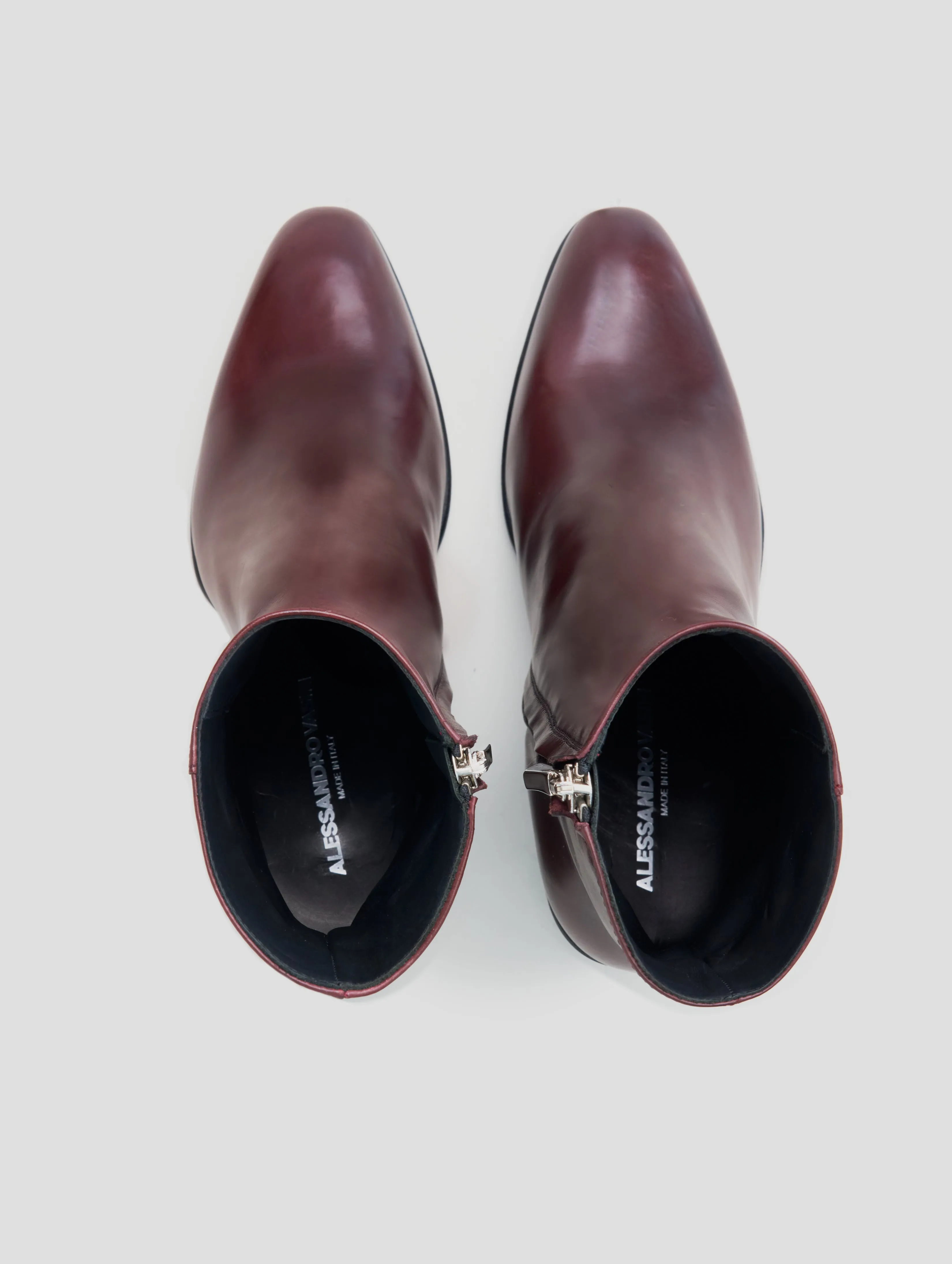 JANIS 80MM ANKLE BOOT IN BURGUNDY CALFSKIN - Woman