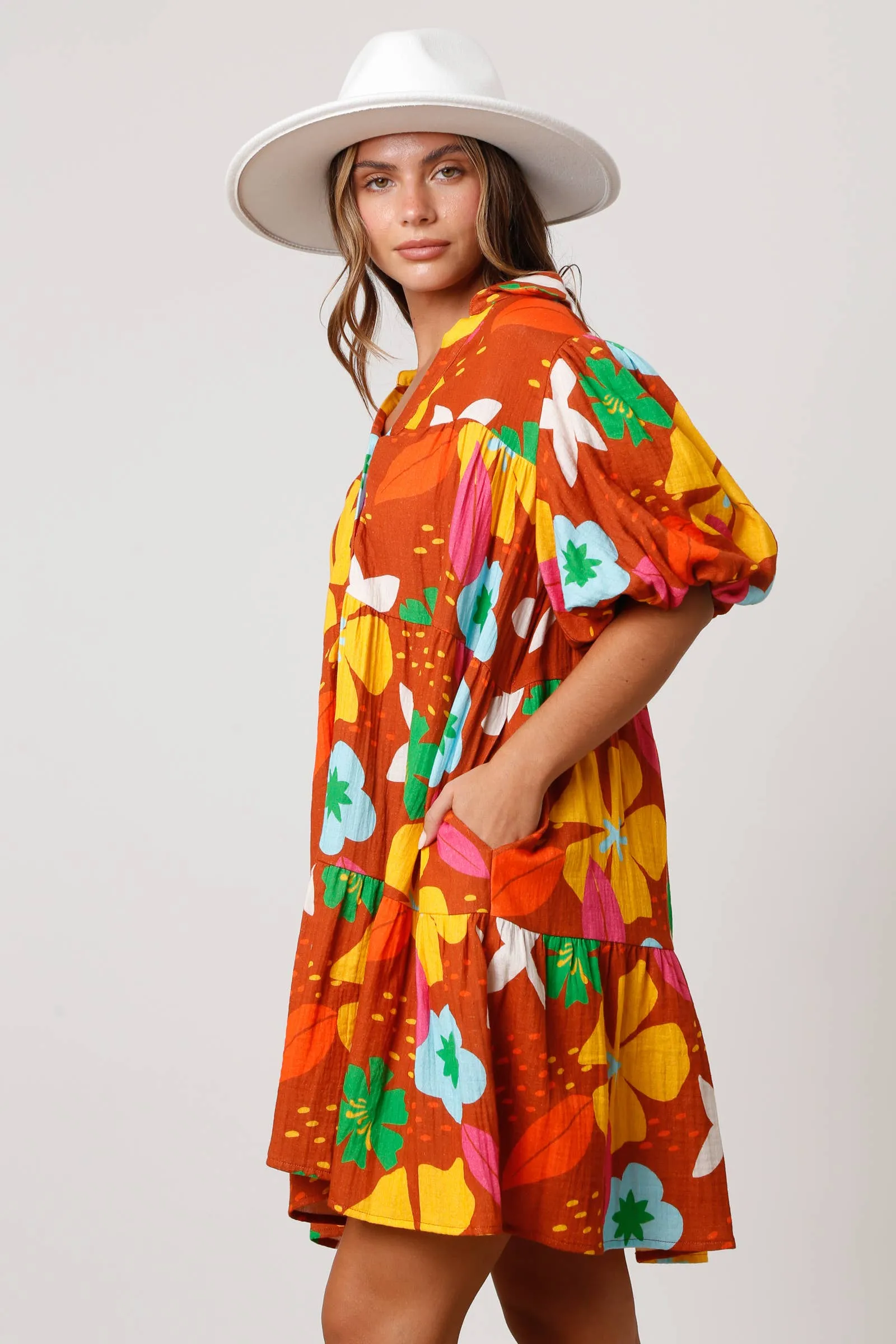 Jasmine Floral Print Gauze Dress