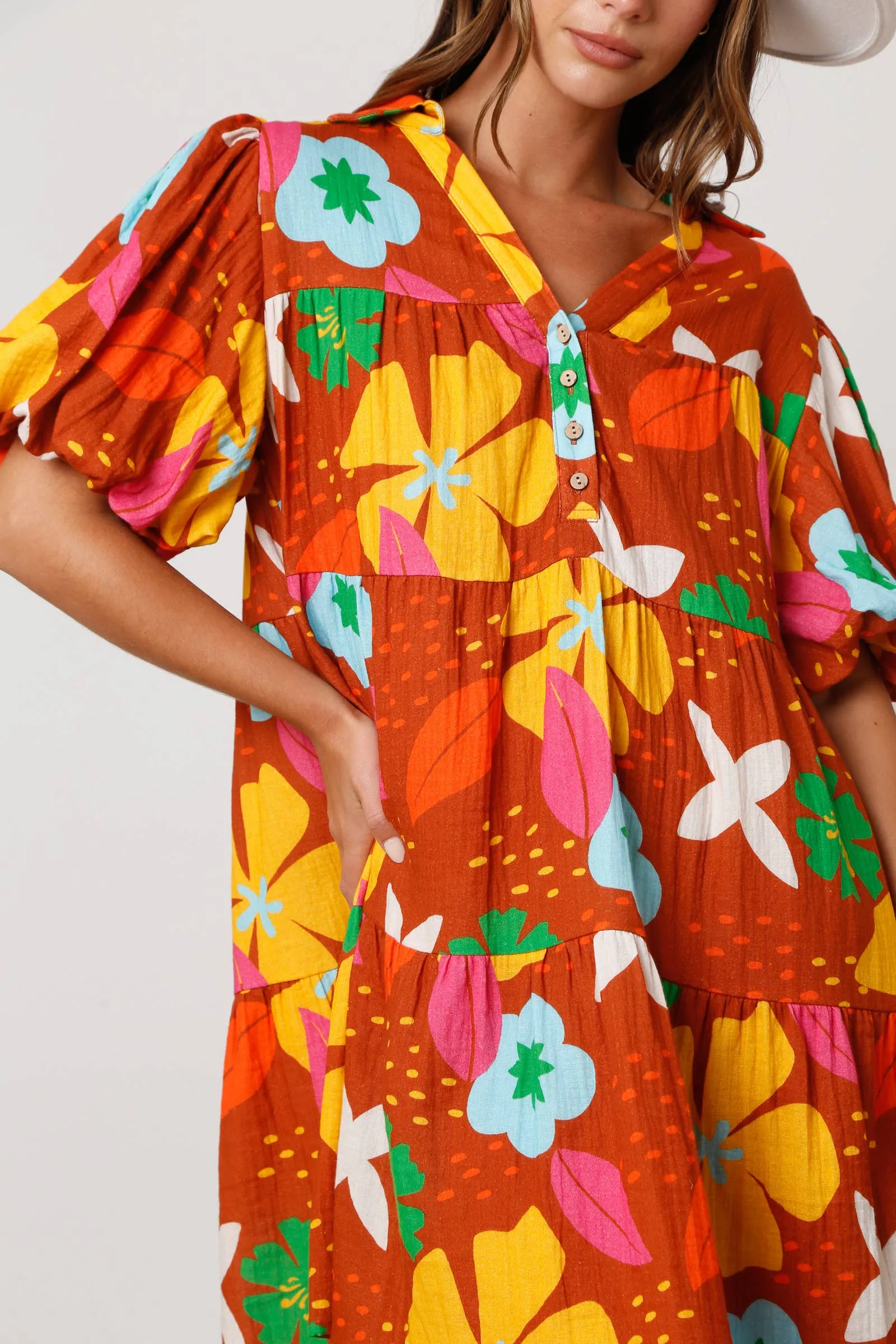 Jasmine Floral Print Gauze Dress