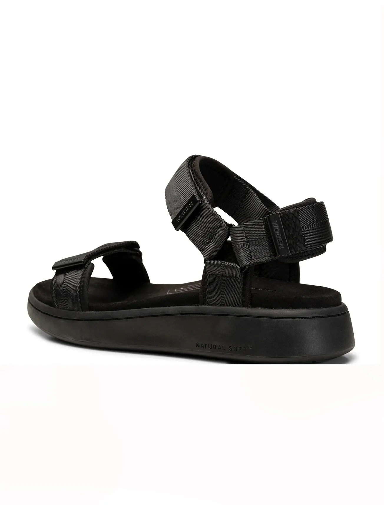Line Textile Sandal, Black