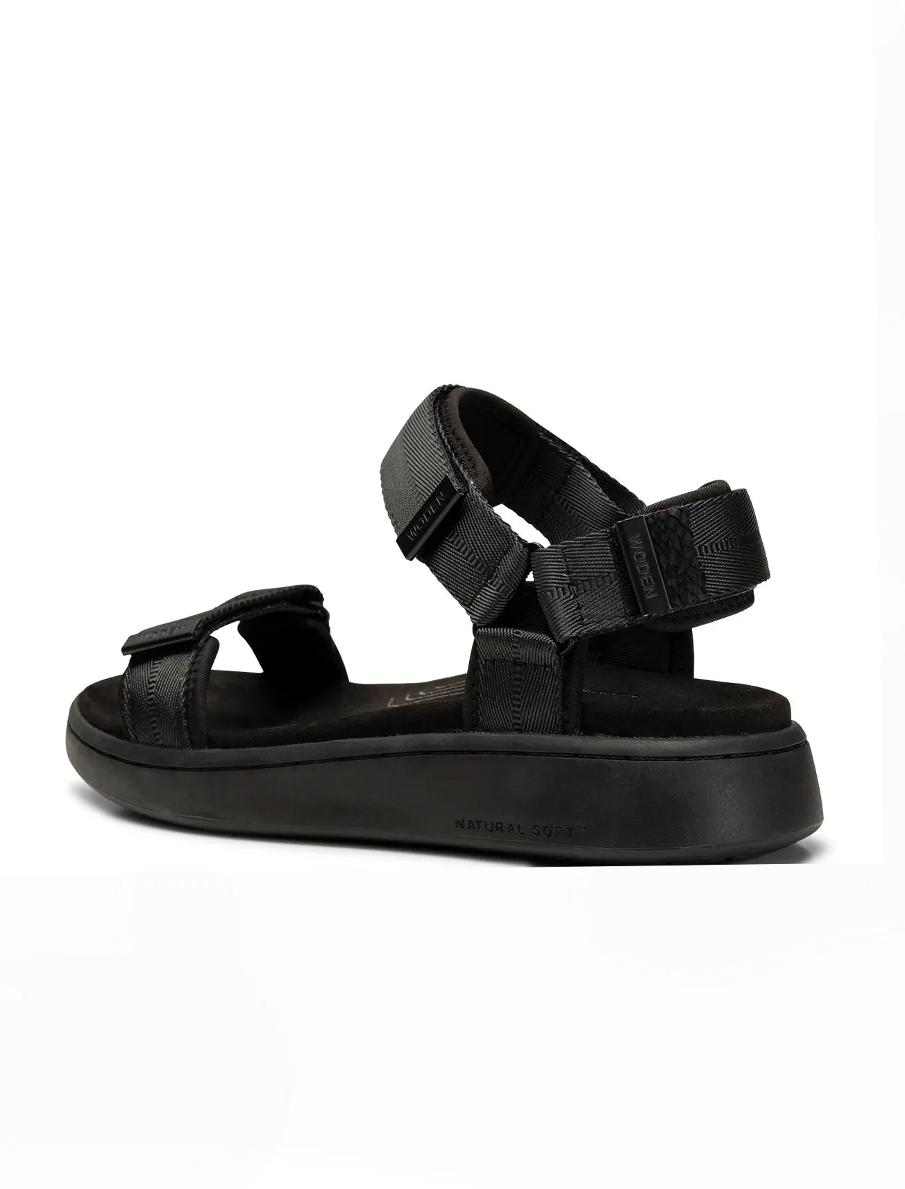 Line Textile Sandal, Black