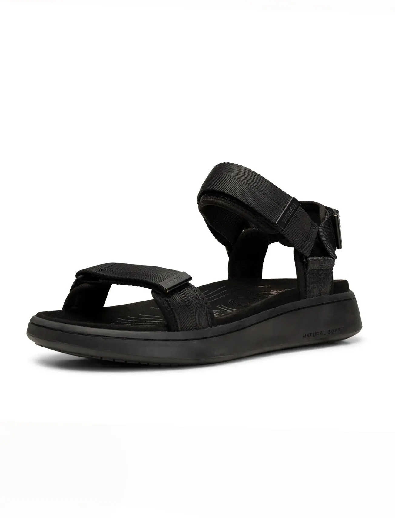 Line Textile Sandal, Black