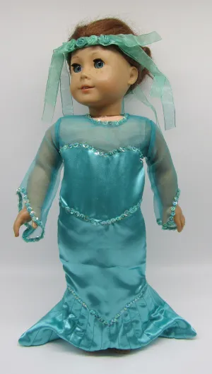 Mermaid  Costume 18 inch Doll 2 Pc