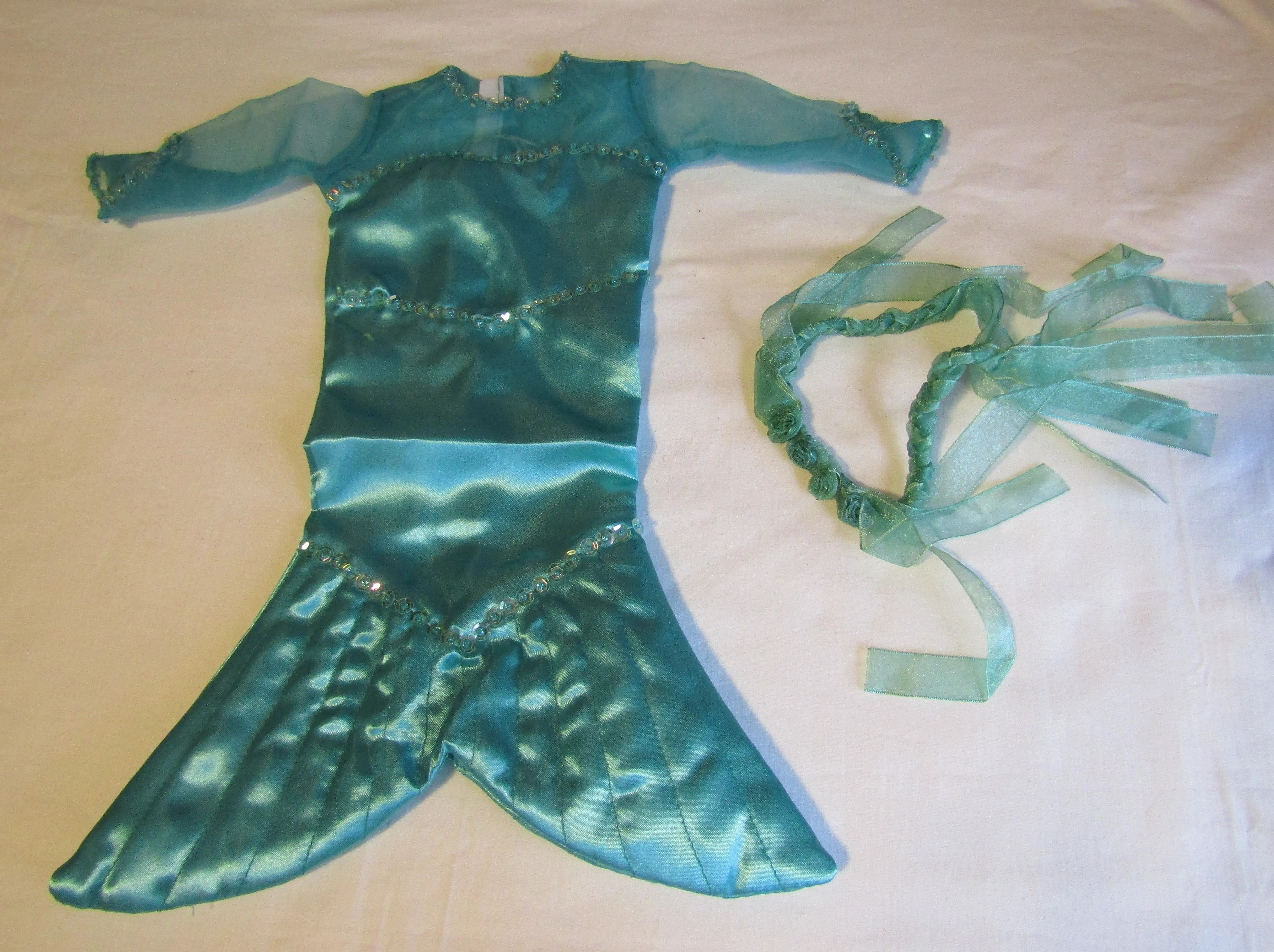 Mermaid  Costume 18 inch Doll 2 Pc