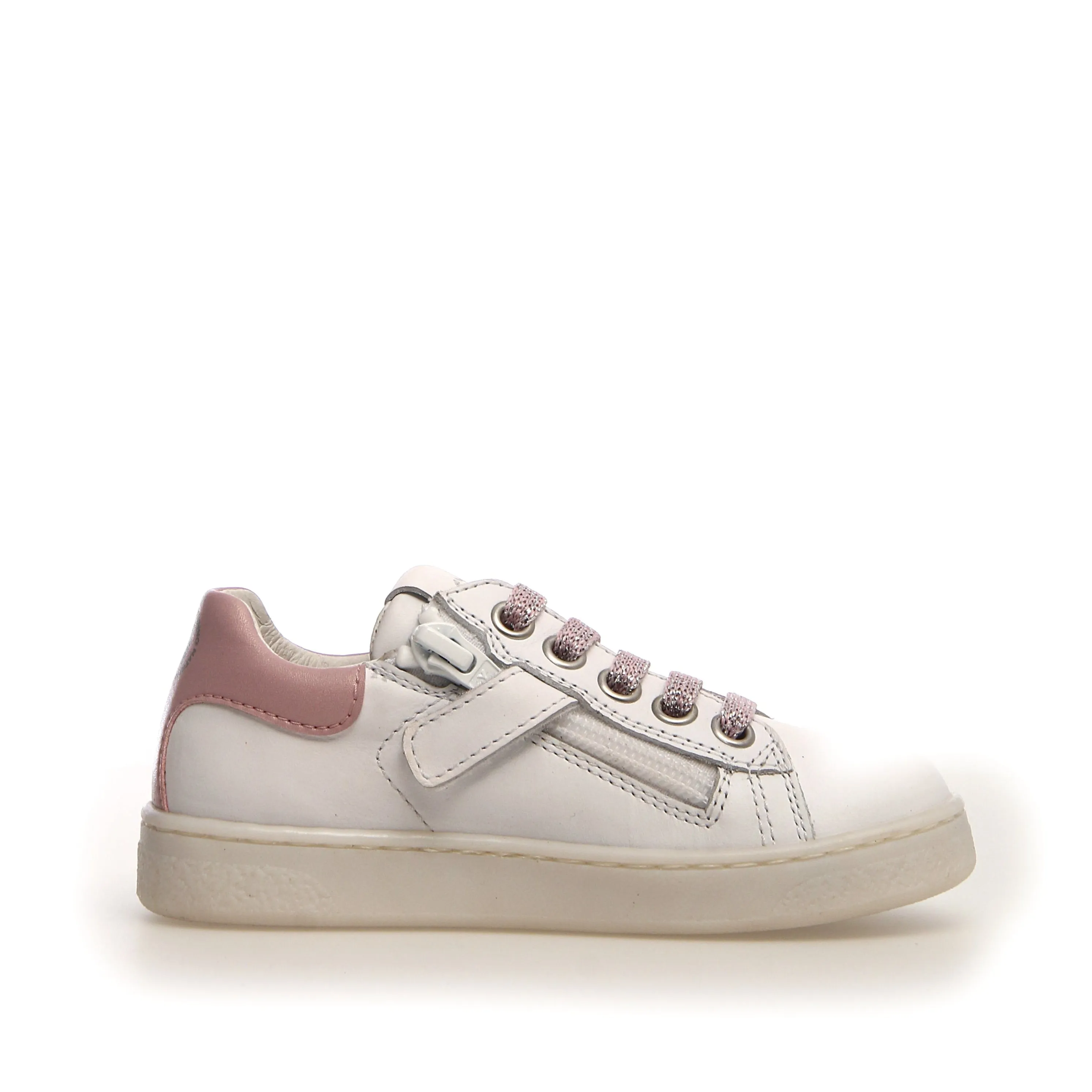 Naturino Girl's Flich Sneaker Shoes, White/Pink