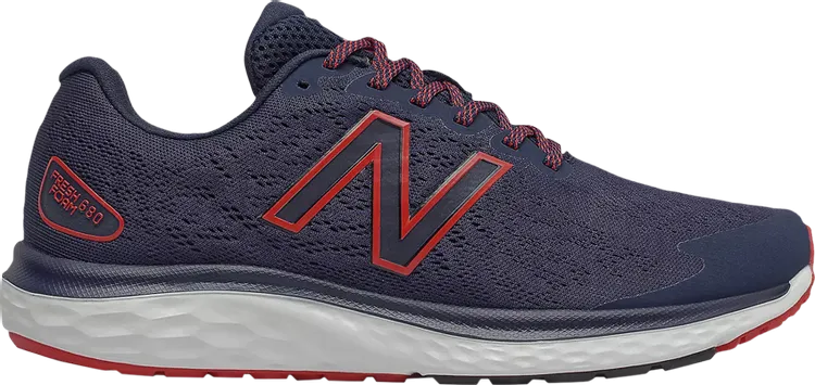 New Balance Fresh Foam 680v7 4E Wide 'Navy Team Red' Sneakers, Blue