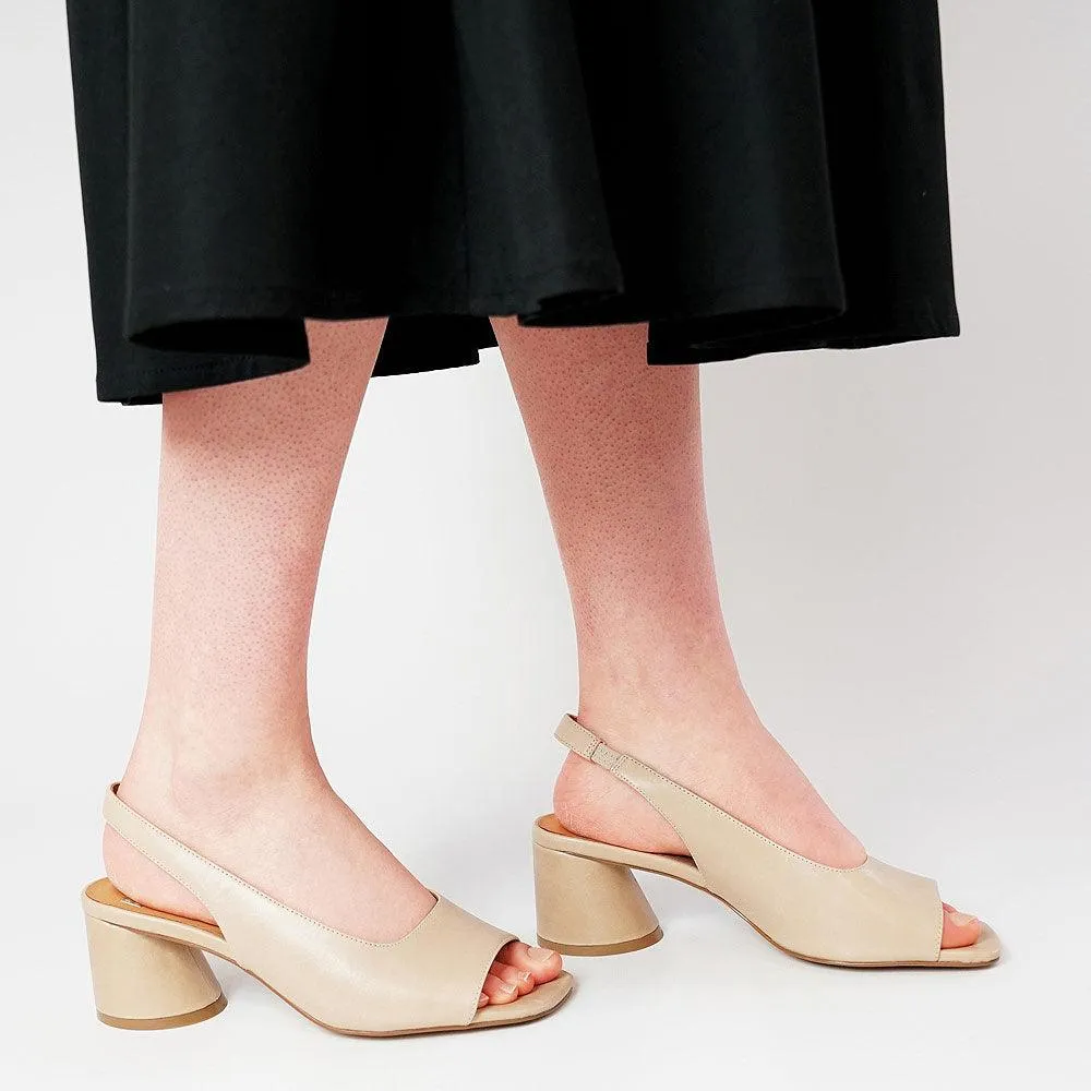Petel Nude Leather Heels