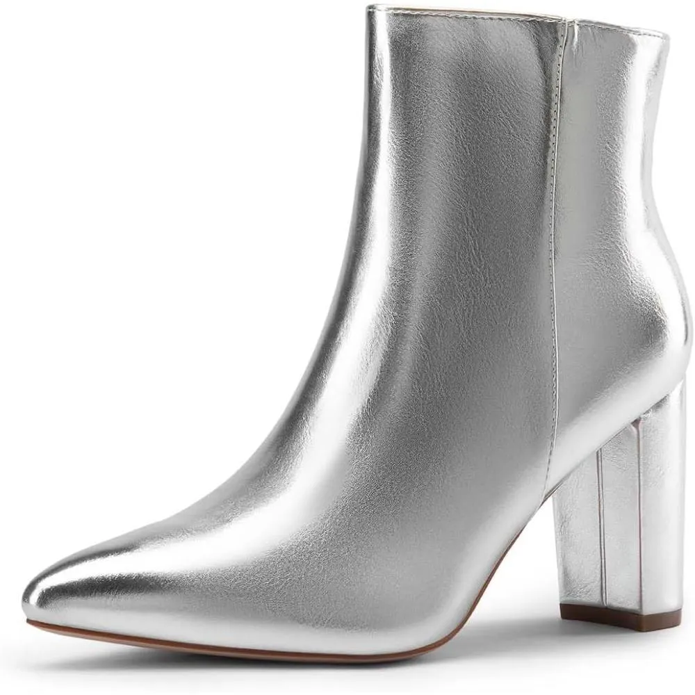 Pointed Side Zipper Boots