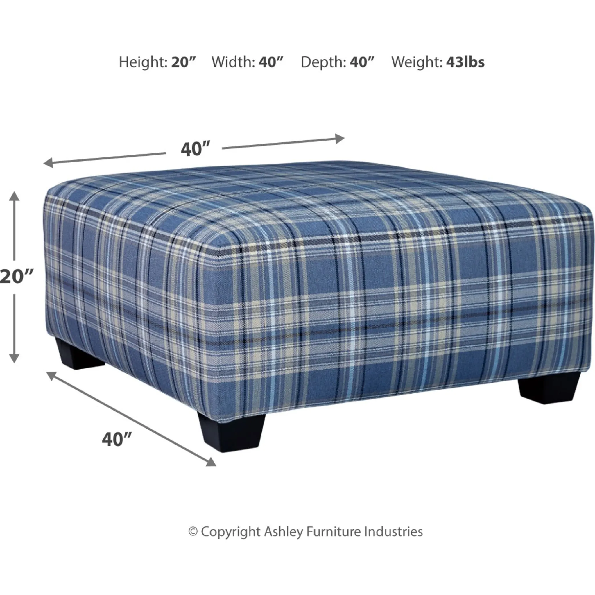 Reevesville Oversized Accent Ottoman - Silver