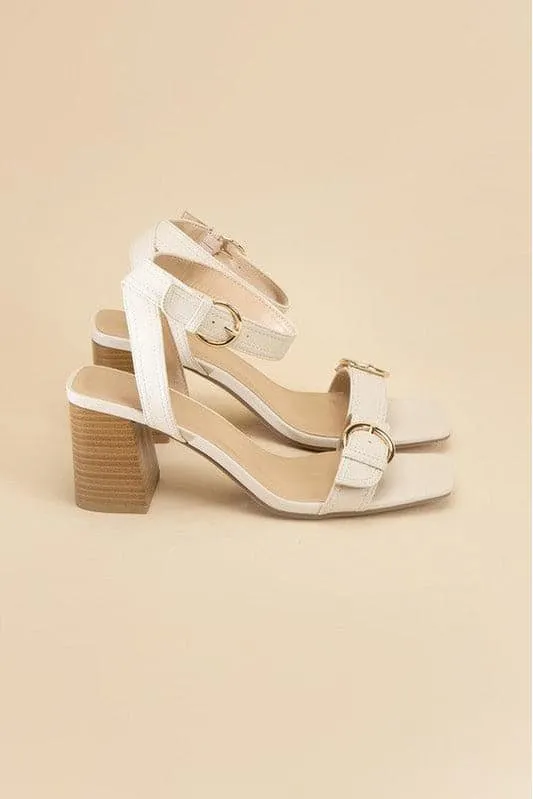 SODA Treaty Buckle Sandal Heels