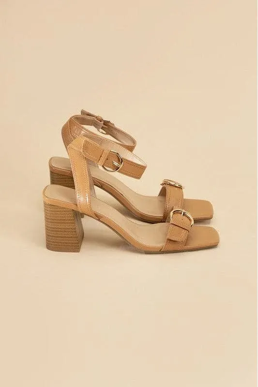 SODA Treaty Buckle Sandal Heels