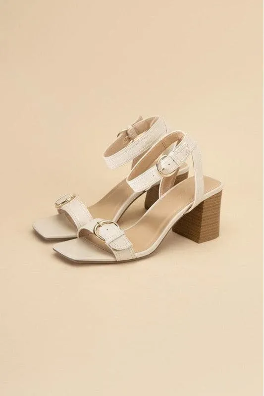 SODA Treaty Buckle Sandal Heels