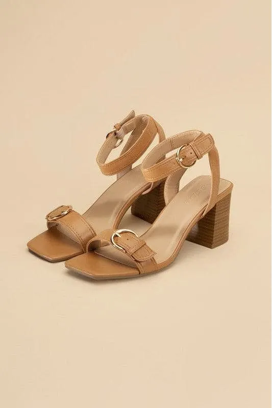 SODA Treaty Buckle Sandal Heels