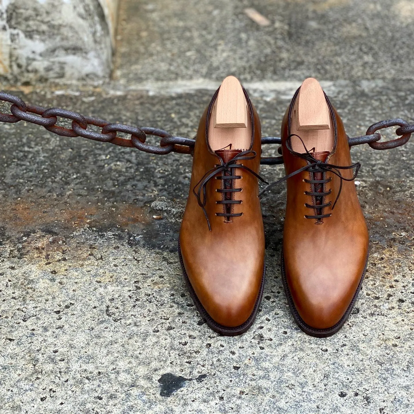 Tan Leather Jemria Whole Cut Oxfords - Formal Shoes - AW24