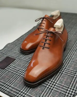 Tan Leather Talitha Whole Cut Oxfords - Formal Shoes - SS23